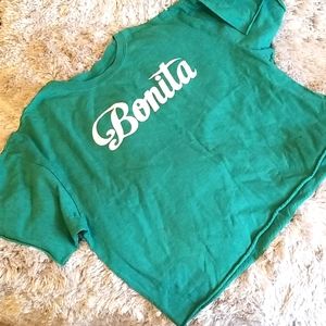 Emerald green crop top - Bonita - Medium